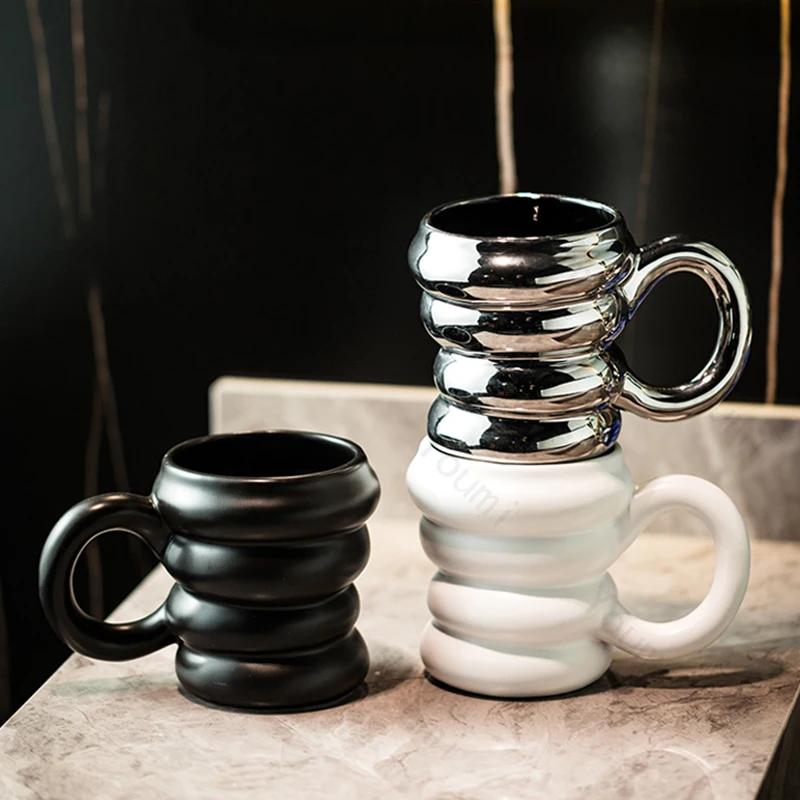 Fashionable Cute Ceramic Mouthwash Cups Light Luxury Creative Bathroom Storage Mouthwash Cup Home  High End Exquisite Mugs