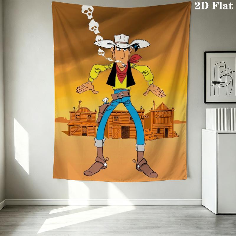 Lucky Luke Wall Tapestry Aesthetic Wall Hanging Printed Fabric Blanket Decorative Tapestries for Bedroom Living Room Home Decor