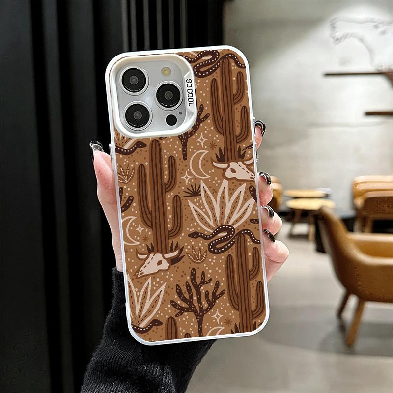 Cactus Pattern Shockproof Phone Case for iPhone 17 Air 16 16E 15 Pro Max 14 Plus 13 Mini 12 Back Cover Anti Fall Fundas