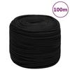 152819 vidaXL Work Rope Black 8 Mm 100 M Polyester
