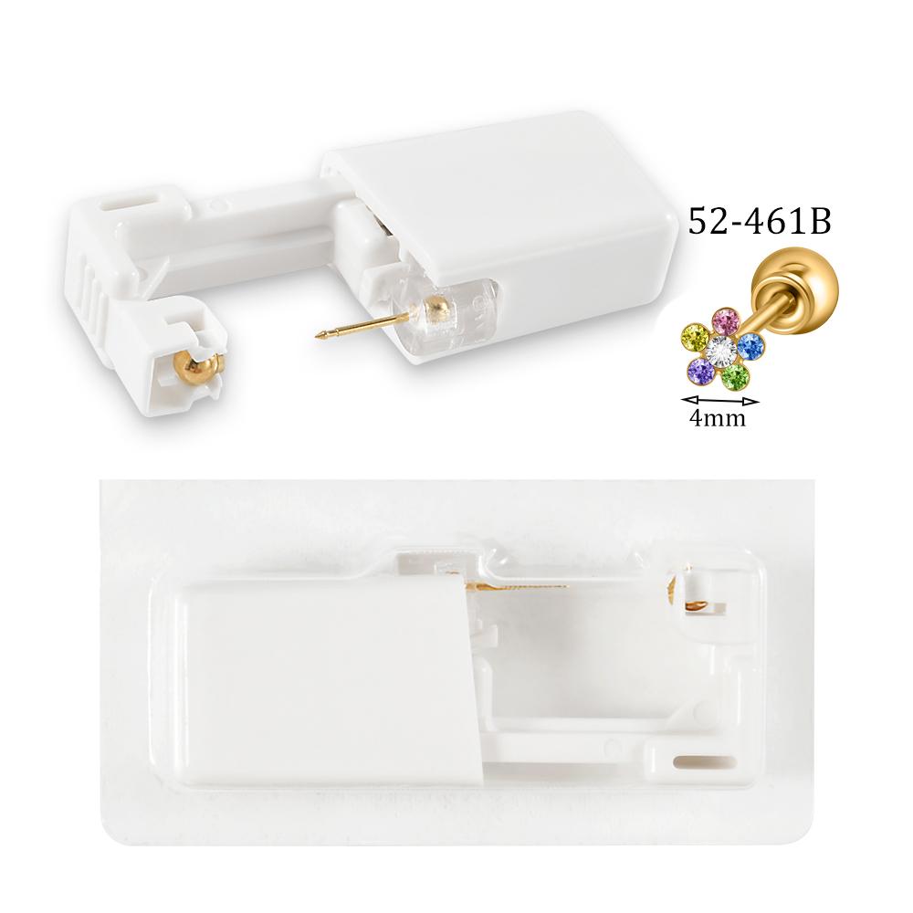 Простой в использовании 24-каратное золотое покрытие Различные хрустальные Безопасный Пистолет для прокола ушей Шарики Комплект Одноразовый Дезинфицирующий Машина для пирсинга ушей Гвоздики