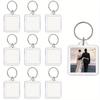 50 Pcs Acrylic Picture Keychain – Blank Photo Keychain, Acrylic Photo Frame Key Ring