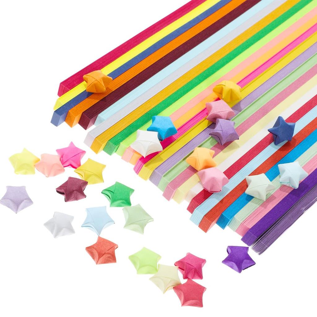 BESTOYARD Origami Star Lucky Star 2700 Cute Paper DIY 27 Colors Paper, Sheets, Crafts, Double-Sided Origami, Supplies, Crafts, Origami, Confetti,
