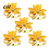 Waterproof Napkin Ring 5Pcs Rings, Maple Leaf Design Holders, Elegant Rings Anti-Oxidation Decorative for Wedding Banquets And Restaurants Linen
