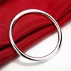European and American Round Simple Silver Bracelets Korean Fashion Bracelet Glossy Bracelet Women