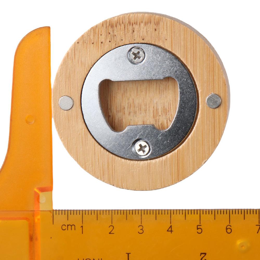 Magnet Bamboo Bottle Opener Round Beer Bottle Opener Simple Can Driver  Home