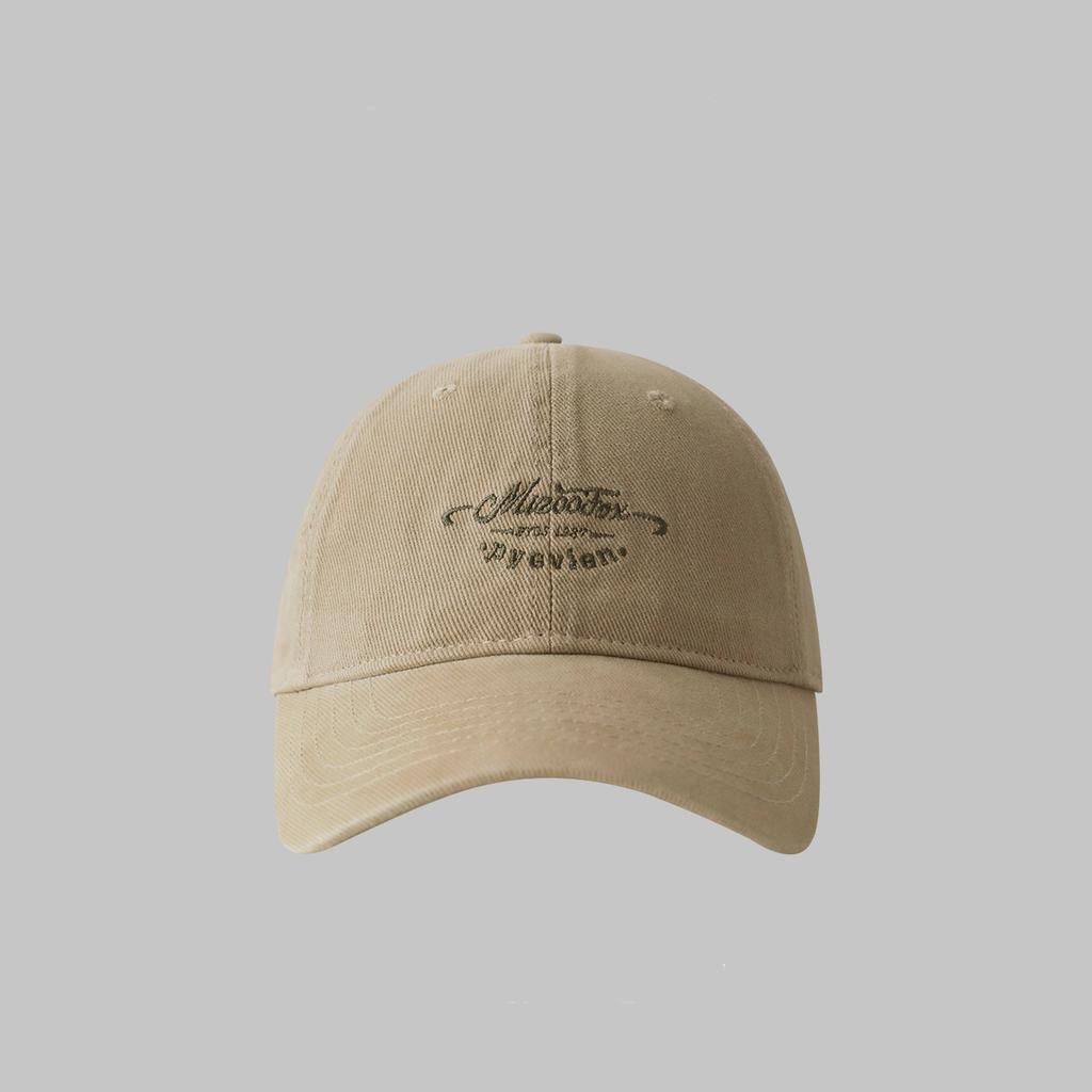 New embroidered letter baseball cap for women, wide-brim soft-top hat, pure cotton outdoor versatile baseball cap for men