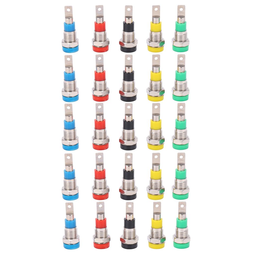 5Sets Banana Plug Stable Transmission Corrosion Resistant 4mm 5 Colors Banana Panel Terminal for Ship Computer