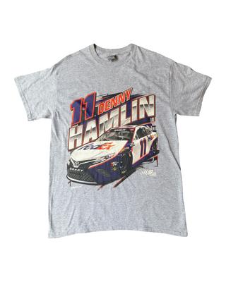 NASCAR Denny Hamlin Unisex Gray Short Sleeve Tshirt QT7524