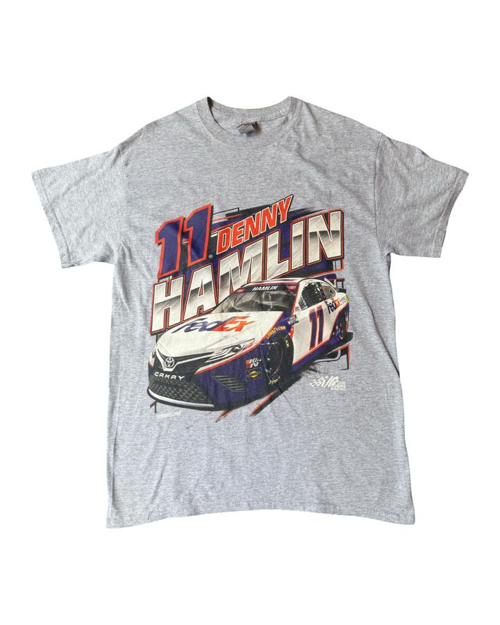 NASCAR Denny Hamlin unisex gray short sleeve tshirt QT7524