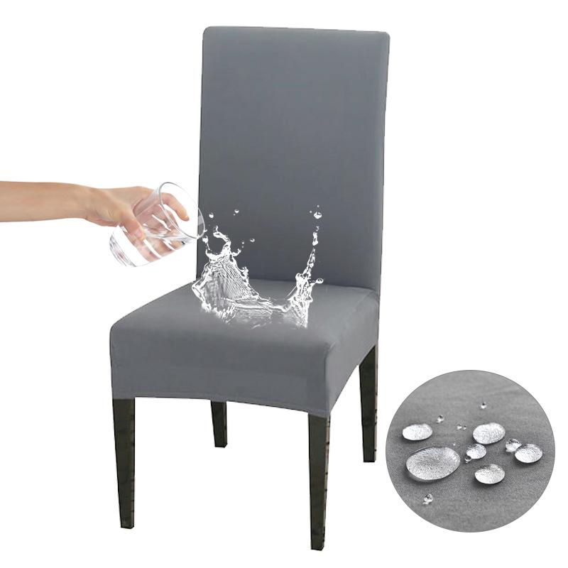 Водонепроницаемые однотонные эластичные чехлы на стулья Универсальные размеры