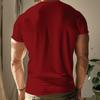Мужская облегающая футболка-henley в рубчик, короткий рукав, однотонная, повседневная, летняя