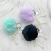Elegant Beaded Bowknot Keychain Bag Pendant Unique Phone Charm Delicate Plush Keyring Accessory for Personalized Charm