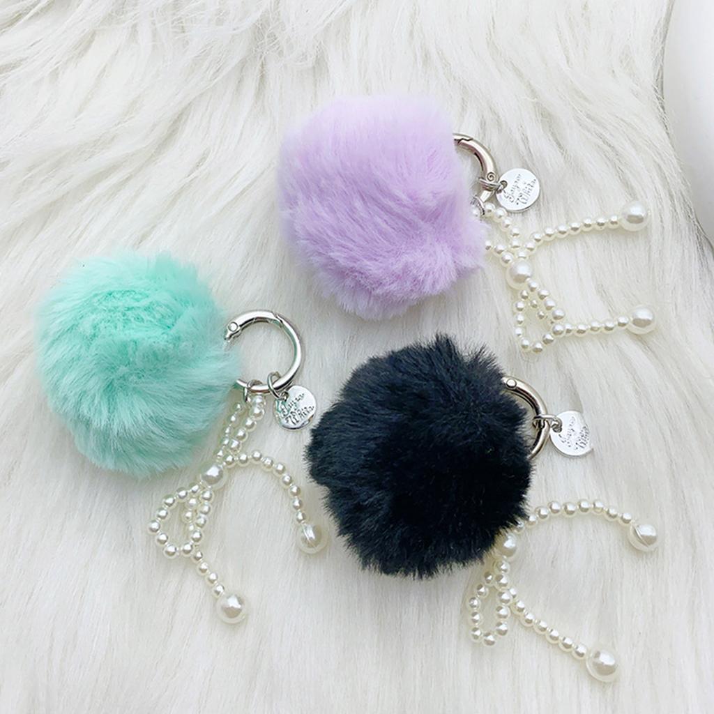 Elegant Beaded Bowknot Keychain Bag Pendant Unique Phone Charm Delicate Plush Keyring Accessory for Personalized Charm