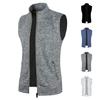 Мужской жилет, пальто с воротником-стойкой, без рукавов, застежка-молния, жилет с карманами, однотонный цвет