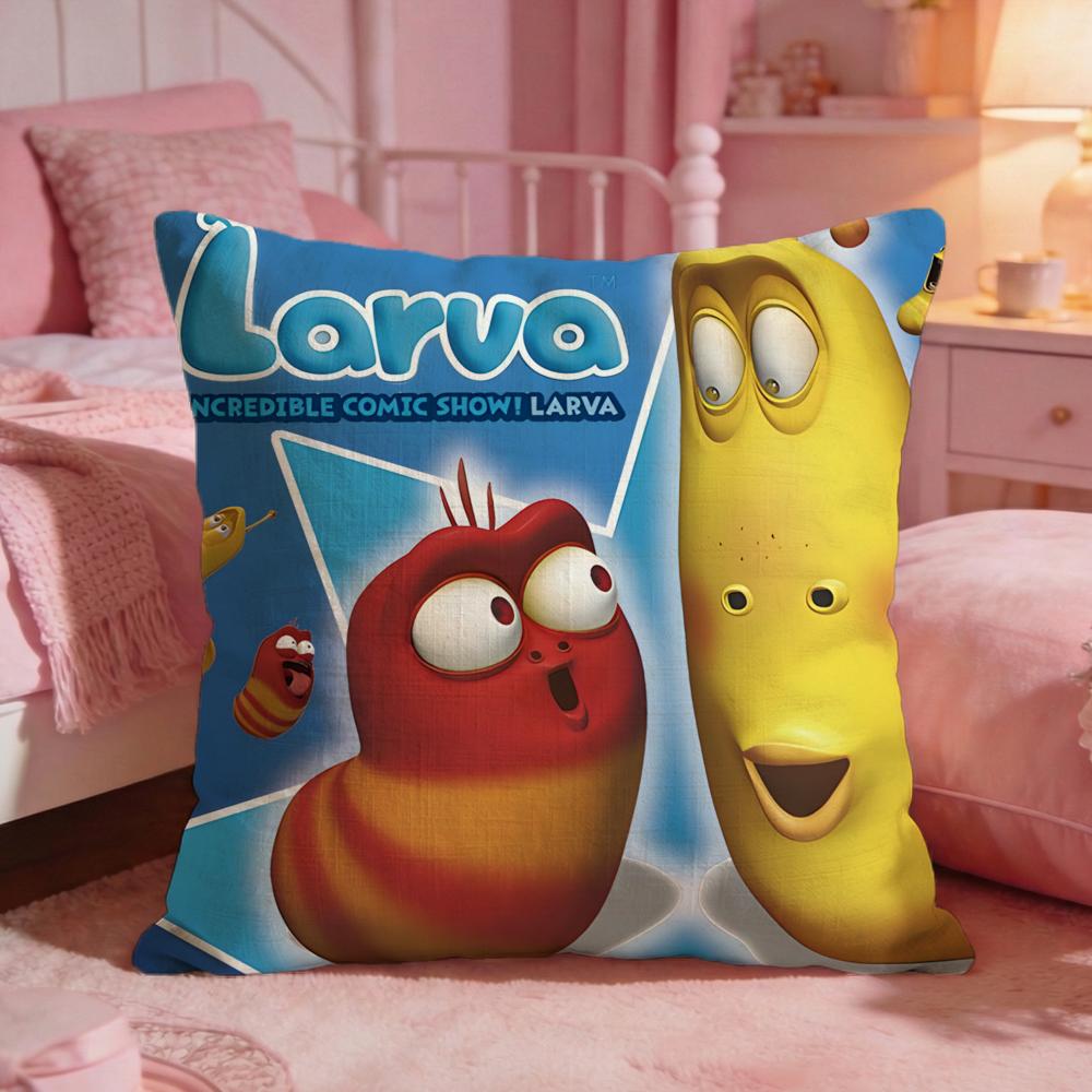 LLarvaS Cute Cartoon Cushion Cover Premium Comfort Reversible Pillow Cove Two In One Design For Any Room  Car Interior