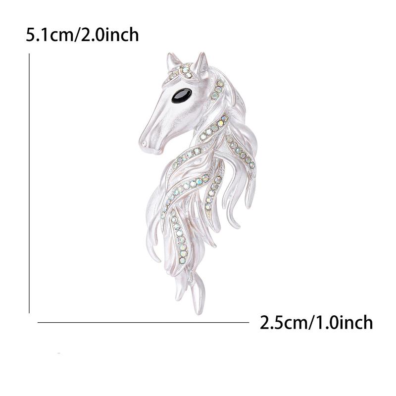 Роскошные Универсальные Броши в виде Лошадиной Головы для Женщин, Значки с Животными, Повседневные Аксессуары для Вечеринок и Встреч с Друзьями, Ювелирные Изделия в Подарок