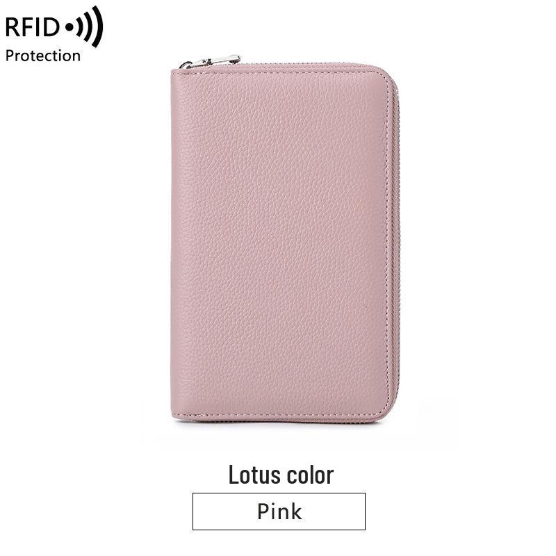 Японский многофункциональный держатель для паспорта и сберкнижки из натуральной кожи с молнией