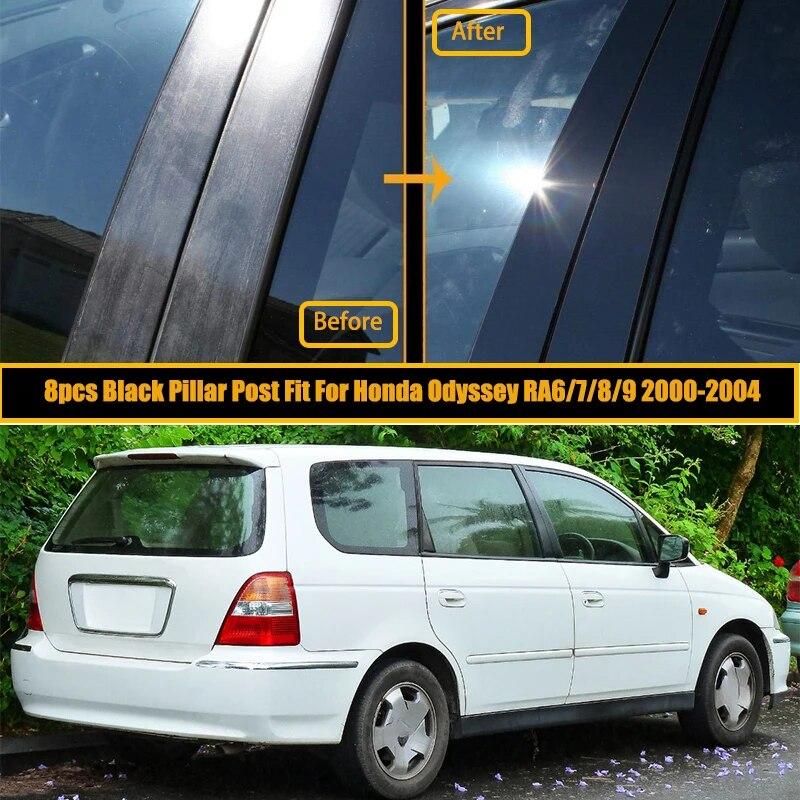 Glossy Black Car Door Trim Pillar Posts for Honda Odyssey RA6 7 8 9 2000 2001 2002 2003 2004 Cover Stickers Window Decoration