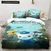 Новый 3D мультфильм Октонавты 2/3 шт комплект постельного белья спальня односпальная двуспальная кровать размера «king size» пододеяльник и наволочка подарок на день рождения ребенка