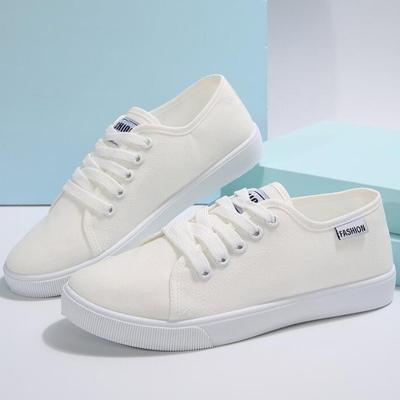 2024Женские кроссовки из вулканизированной кожи весна-осень дышащие балетки однотонные сетчатые туфли для молодых женщин повседневные белые туфли