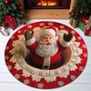 60*60cm Christmas Round Carpet Imitation Cashmere Santa Claus Floor Mat  Living Room