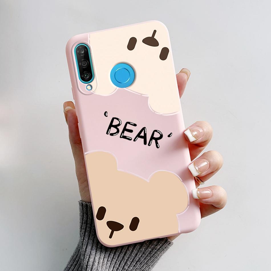 Чехол для Huawei P30 Lite Милый Мультяшный Медведь Лягушка Мягкий Матовый Силиконовый Чехлы для Телефона Для Huawei P30 P30Lite P30Pro P 30 Lite Pro Чехол