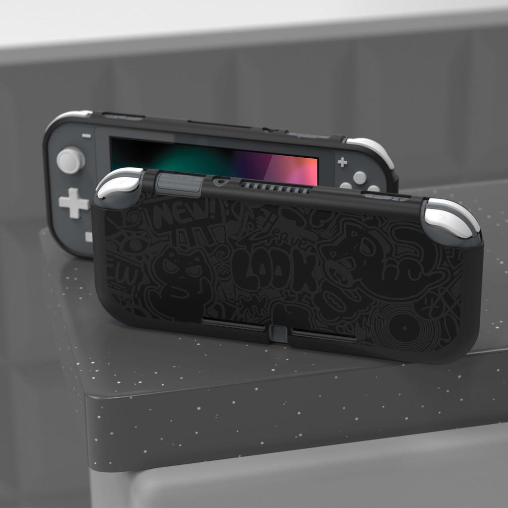 Защитный чехол на заказ, совместимый с чехлом PlayVital для Switch, совместимый со Switch, милый кот (мягкий) Lite, (мягкий) Лайт, [черный ПП]