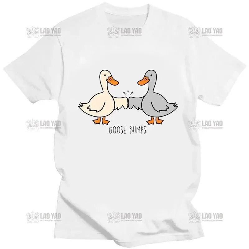 Kawaii Goose TShirt Funny Goosebumps Silly Goose T Shirt Women Unisex Casual Commuter Tops Oversized Tee Camisetas Custom Shirts