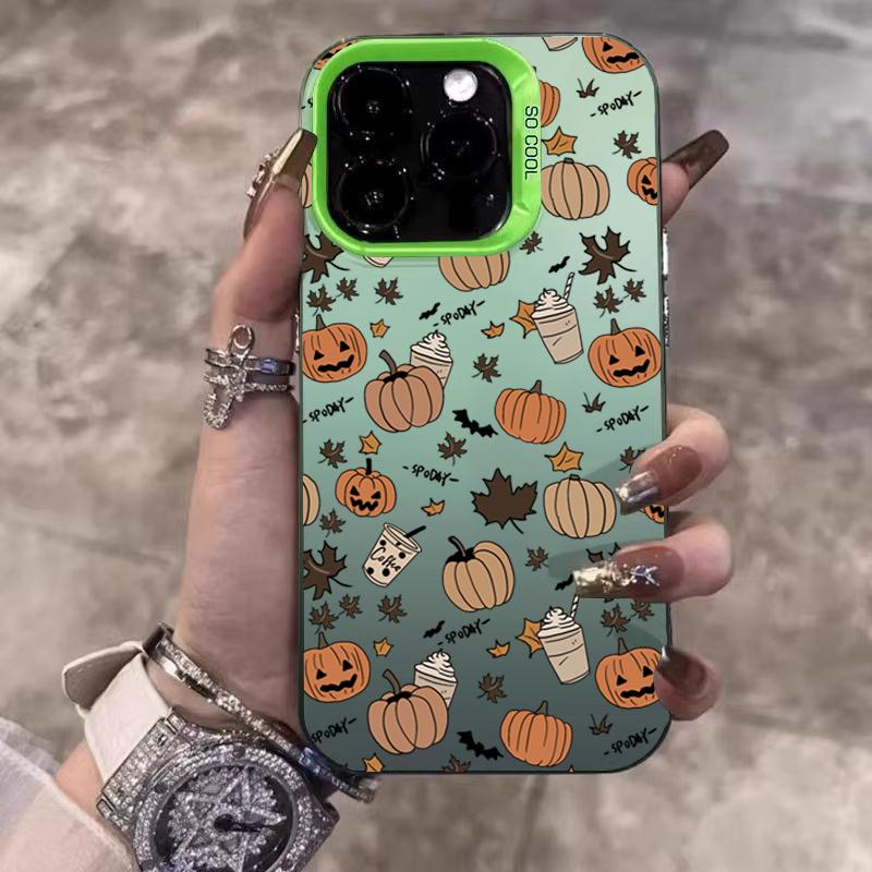 Чехол для телефона Halloween Тыква Призрак Гальваническое покрытие Серебро IMD Для iPhone 17 Pro Max 16 15 14 13 12 11 16E 7 8 Plus X XS XR