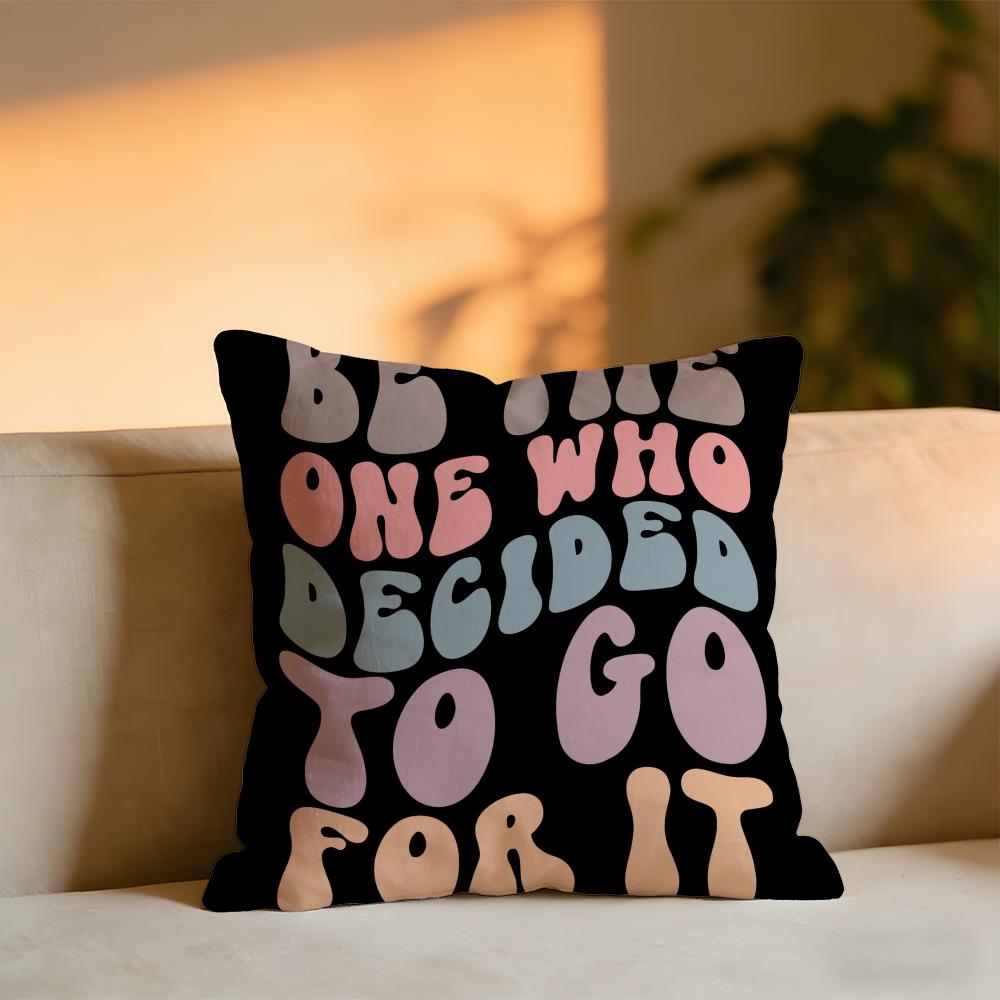 Retro Script Vintage Cushion Cover Cozy Velvet Throw PillowSoft Warm Cushion For Sofa Bed