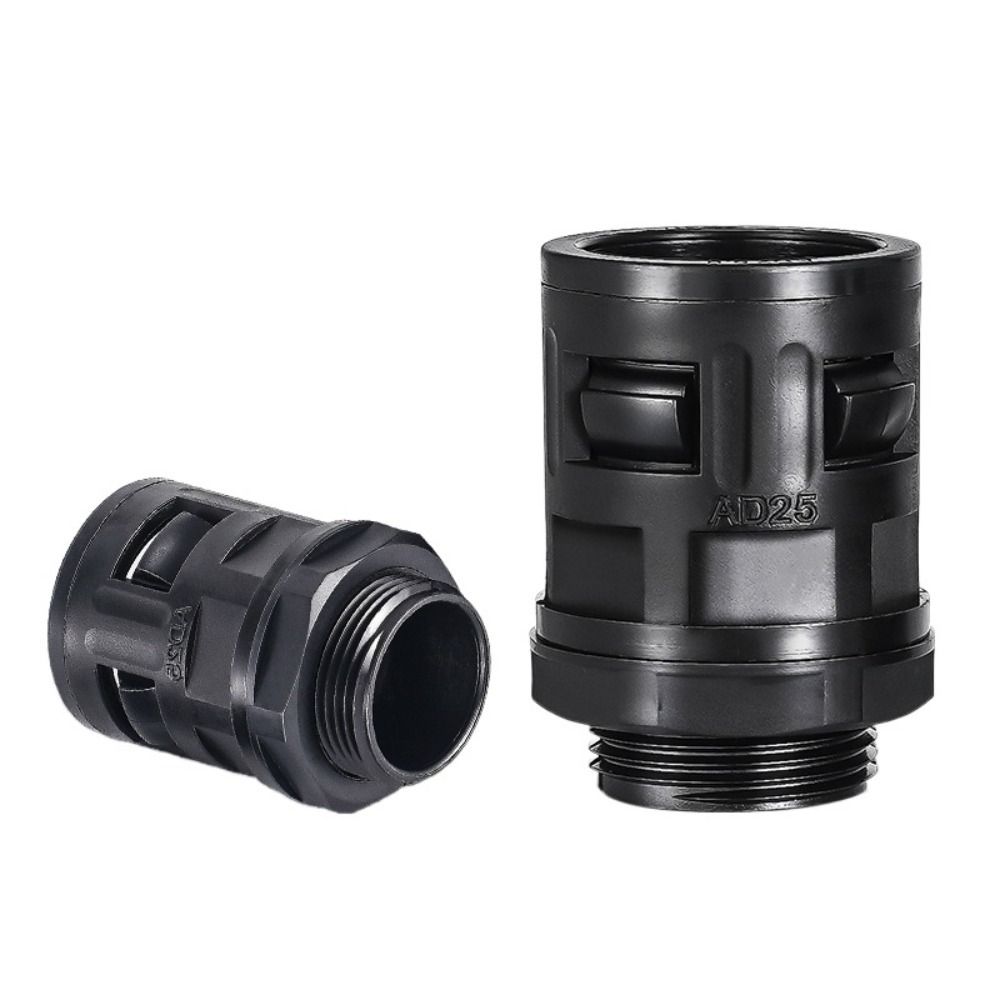 AD15.8 Plastic Corrugated Pipe Joint Black Multisize Plastic Tube Connector Nylon Joint PP Corrugated Pipe
