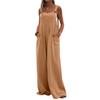 Danmo Fashion Women Loose Sleeveless Off Shoulder Jumpsuit Solid Color Casual Rompers Wide Leg Overalls Plus Size XS-3XL