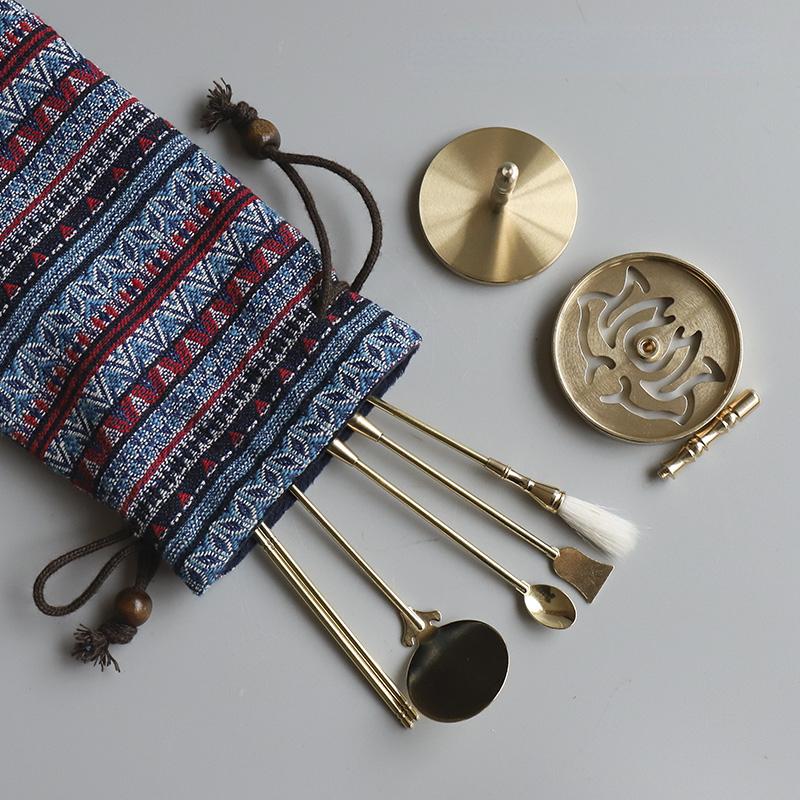 Набор для благовоний из чистой меди Сделай сам Ручной Вводный Прикосновение Туо Порошок для благовоний Печать для благовоний Принадлежности для благовоний Инструмент