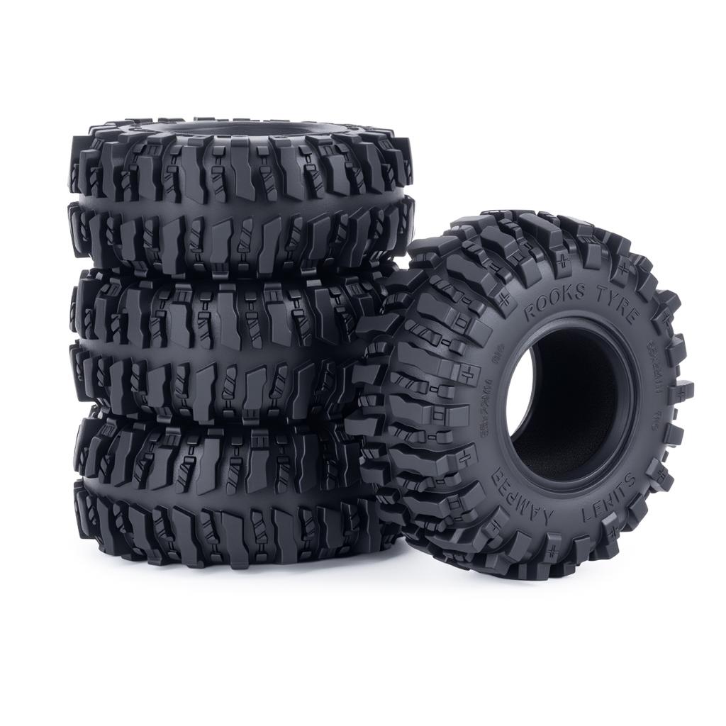 1.0 Inch Sticky Soft RC Crawler Tires  for 1/24 1/18 Scale High Clearance Upgrade Fits Axial SCX24 FMS FCX24 FCX18 Traxxas TRX4M