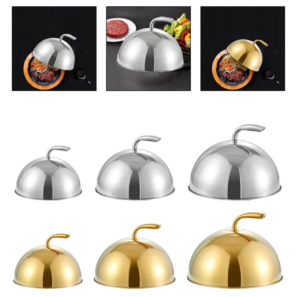 Stainless Steel Food Dome Cover with Handle Portable Basting Cover for Dining Table Home Restaurant Kitchen Indoor Outdoor