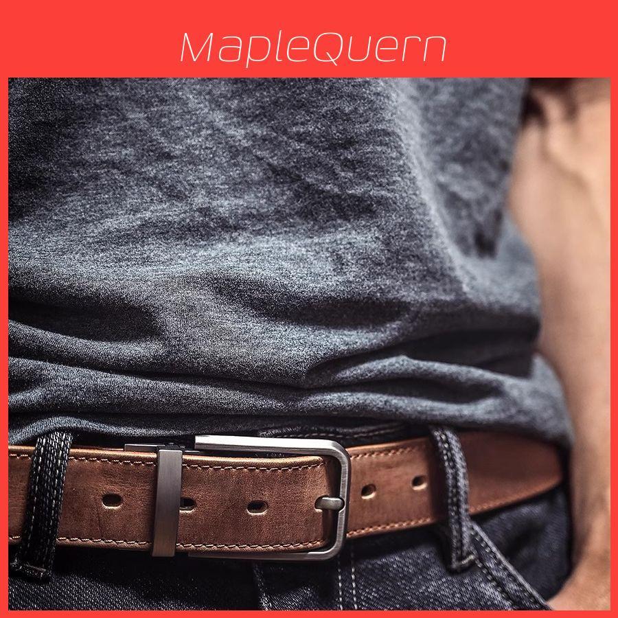 Genuine Leather Belt For Men With Vintage Style And Metal Pin Buckle For Casual And Workwear
