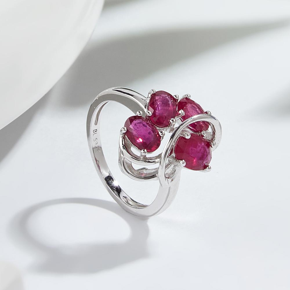 Роскошный FancyNatural Ruby потрясающий комплект колец и серег из стерлингового серебра 925 пробы роскошные ювелирные изделия для женщин подарок на годовщину и вечеринку