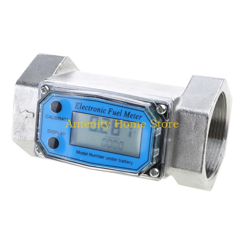 F26C Liquid Flow Sensor Meter for Fuel Water 1in/2in/2.5in/3in Electronic Turbine- Flow Meter Battery Operated(NOT Included)