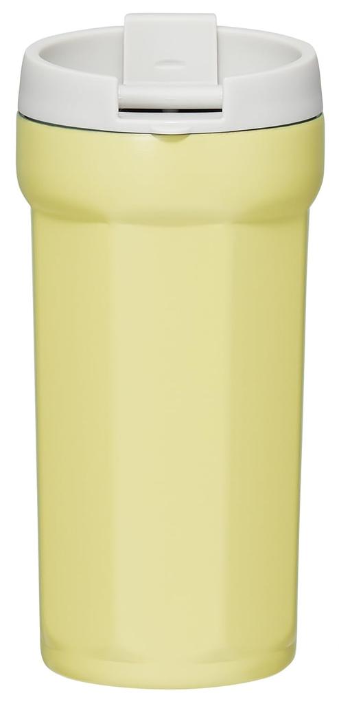 Стакан Skater Octagonal из нержавеющей стали с крышкой 350 мл с вакуумной изоляцией и замком-клапаном шафраново-желтого цвета для термо/холодного хранения SMVO4-A