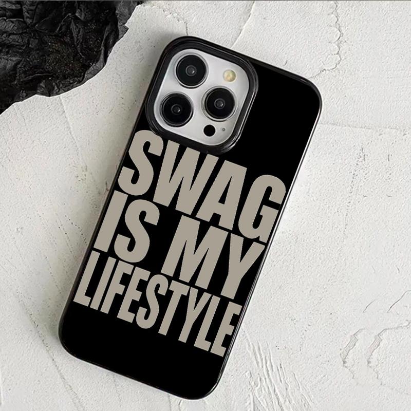 Креативный чехол для телефона Swag is My Life Style со стильными буквами для iPhone 17 Air 16 15 14 13 12 11 PRO MAX X XR XS 16 PLUS Задняя крышка Funda