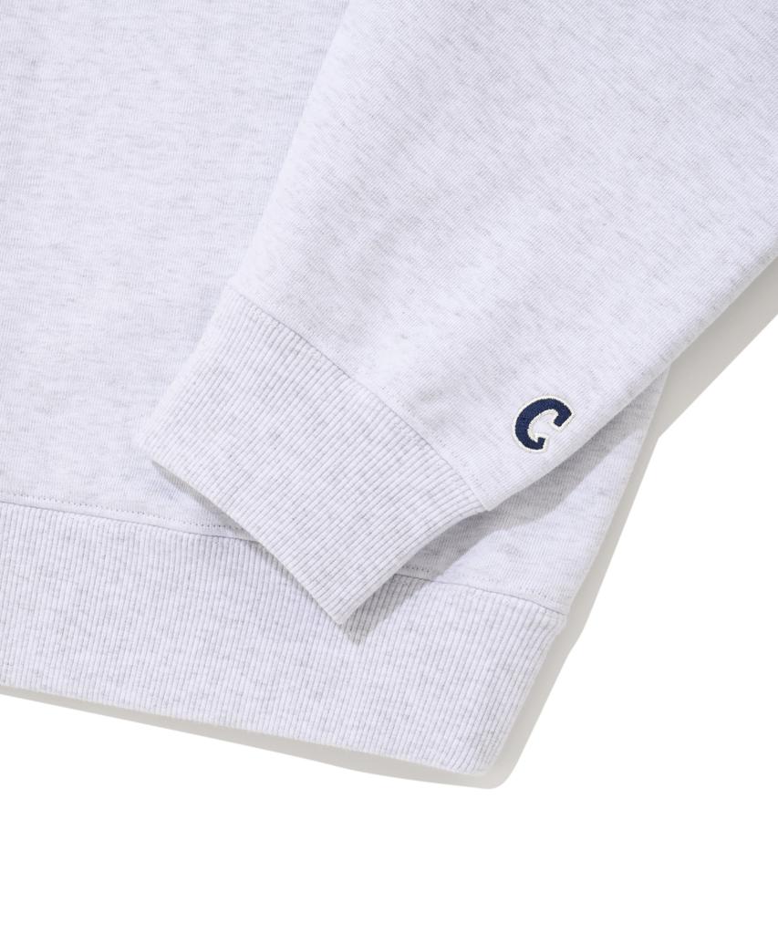 Covernat C Logo Button-Up Hoodie Zip-Up Heather Grey