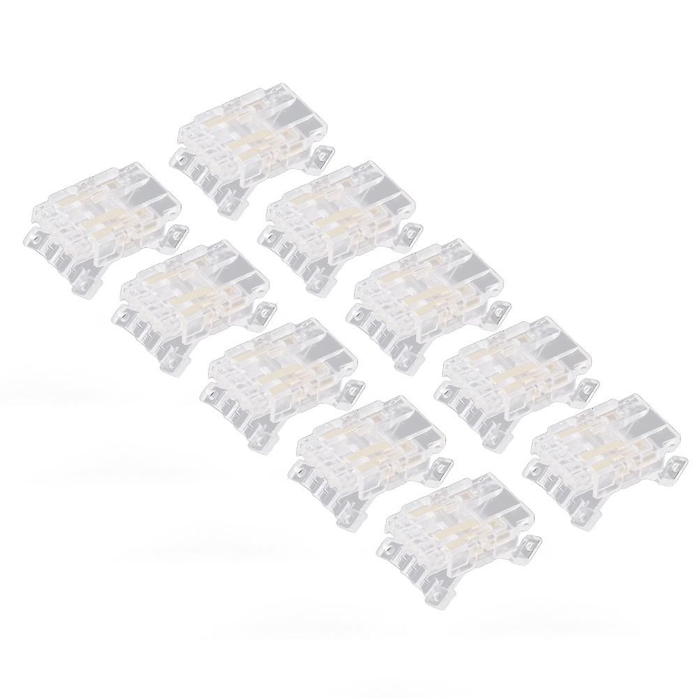 10pcs Transparent COB Light Strip Connectors 2Pin LED Strip to Wire Connectors Home Use