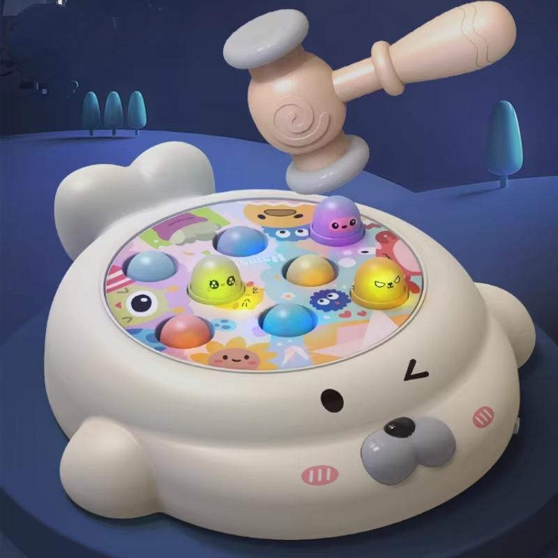 Монтессори молоток-гвоздик игра для стучания игрушки для детей со светом музыкальные детское образование младенцы животные доска детские игрушки Рождество
