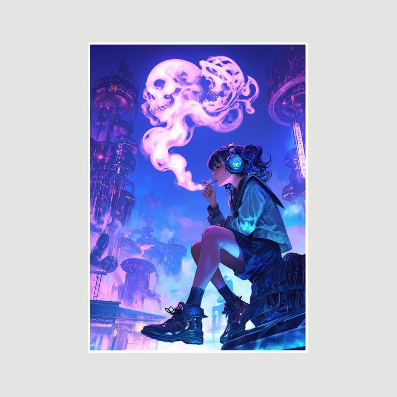 Домашний декор Картина Милая маленькая Лоли Аниме Девушка Плакат Милая Лолита Манга Фигурка Белые бумажные постеры и принты Бар Спальня Украшения Фреска