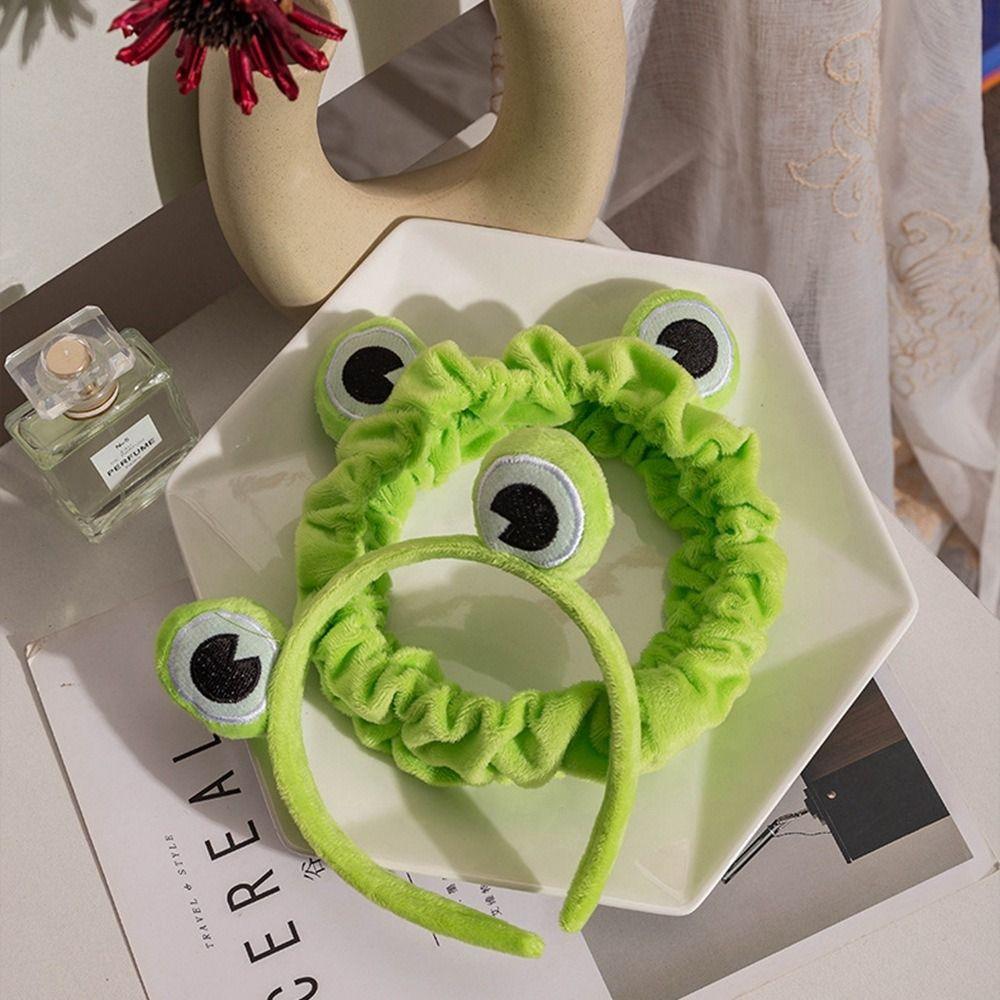 Elastic Face Wash Headband Cartoon Frog Headband Cute Makeup Headband Woman Girls