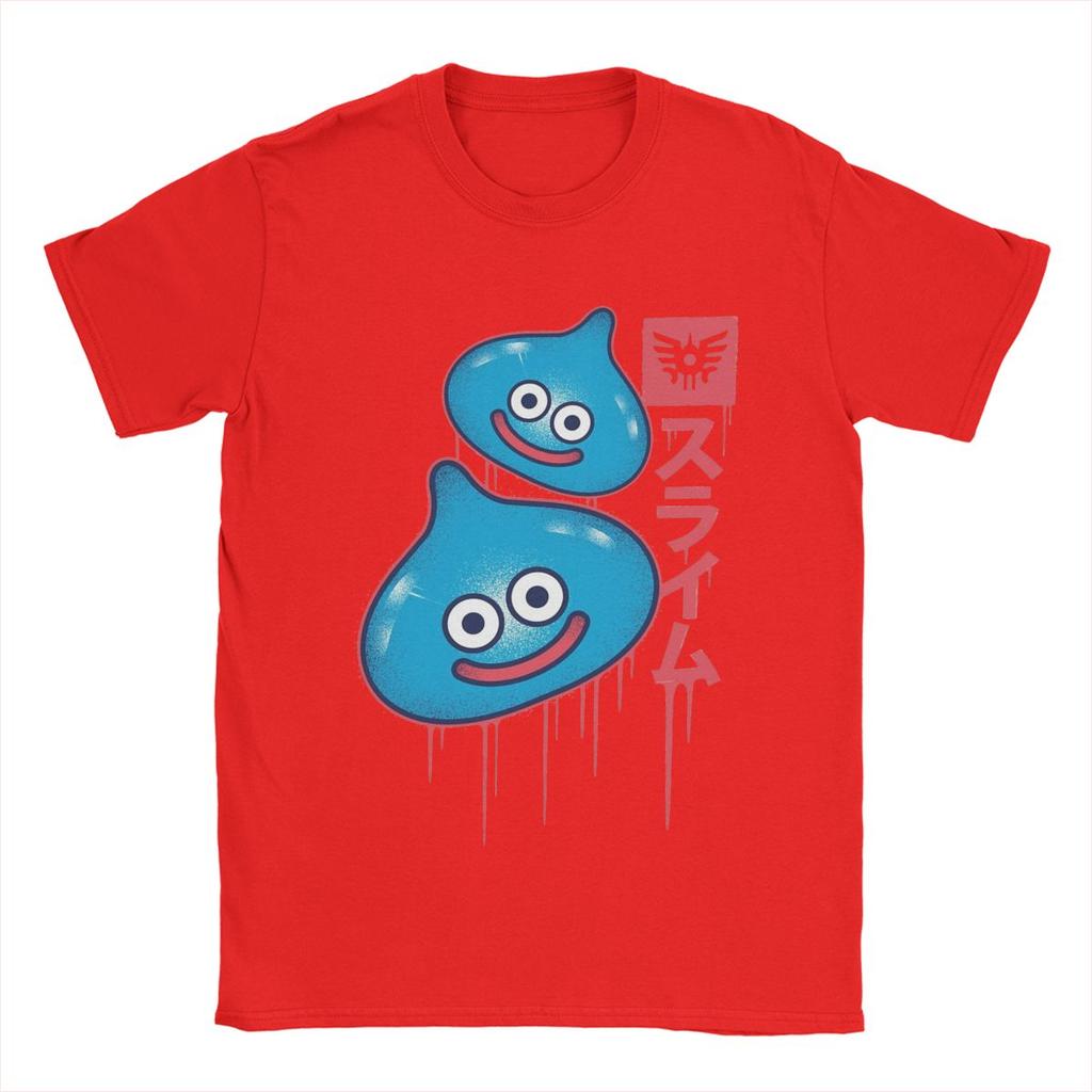 Dragon Quest Slime T-Shirts for Men Funny 100% Cotton Tee Shirt Round Neck Short Sleeve T Shirts Plus Size Clothes