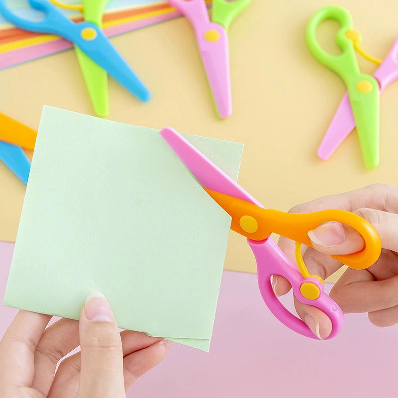 Пластиковые ножницы, двухцветные, для сращивания, самодельные, безопасные ножницы, офисные художественные принадлежности, специальные инструменты для резки бумаги для студентов TMZ