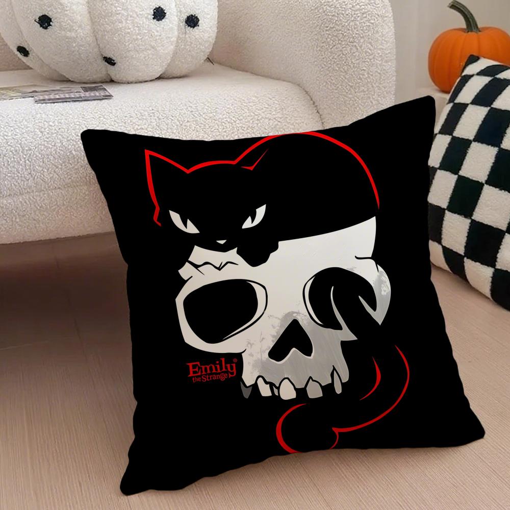 Mysterious Cool Comic EEmily The Strange Cushion Cover Throw Pillow Cover Hidden Button Durable Polyester Chair Cushion