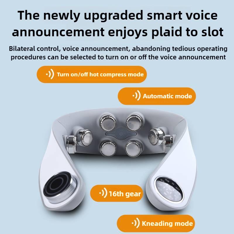 Электрический импульсный массажер для шеи U-образной формы, вибрирующий, защитный для шейных позвонков, для дома, офиса, комфорта, расслабления